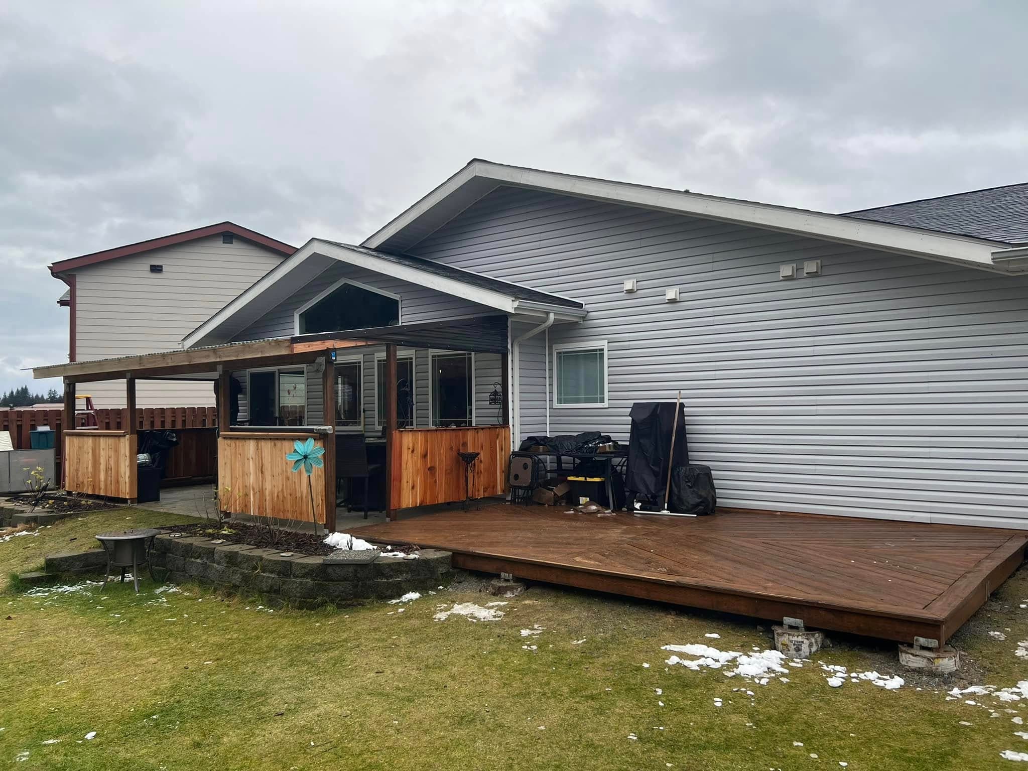 Deck and covered porch build for Juneau residence